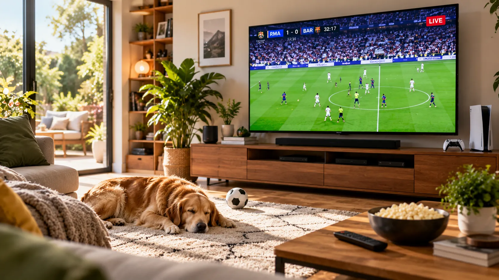 Android TV box and Amazon Fire TV Stick 4K Max connected to an 8K television for IPTV playback